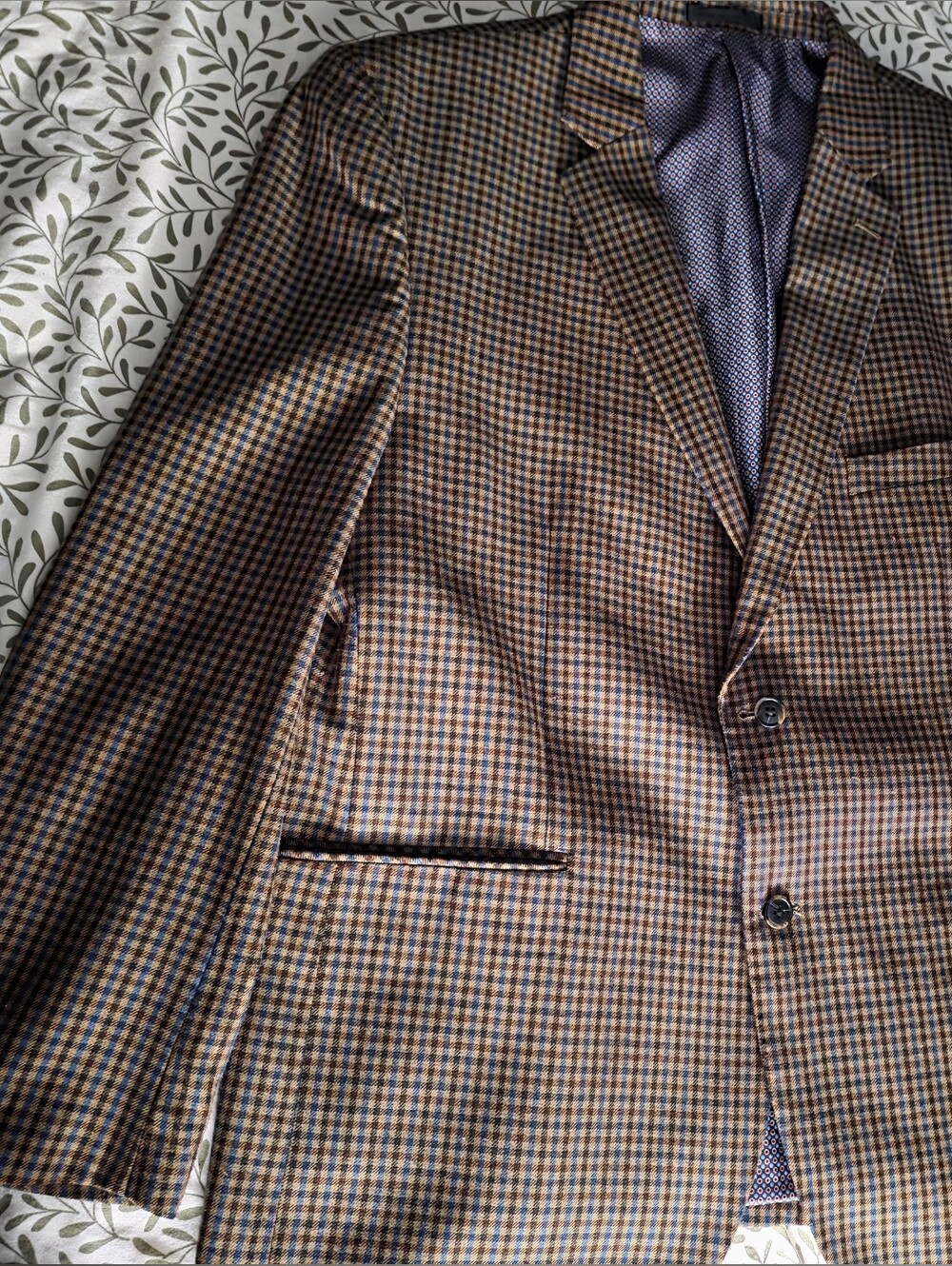 Alexander Julian Brown and Blue Checked Sport Coat